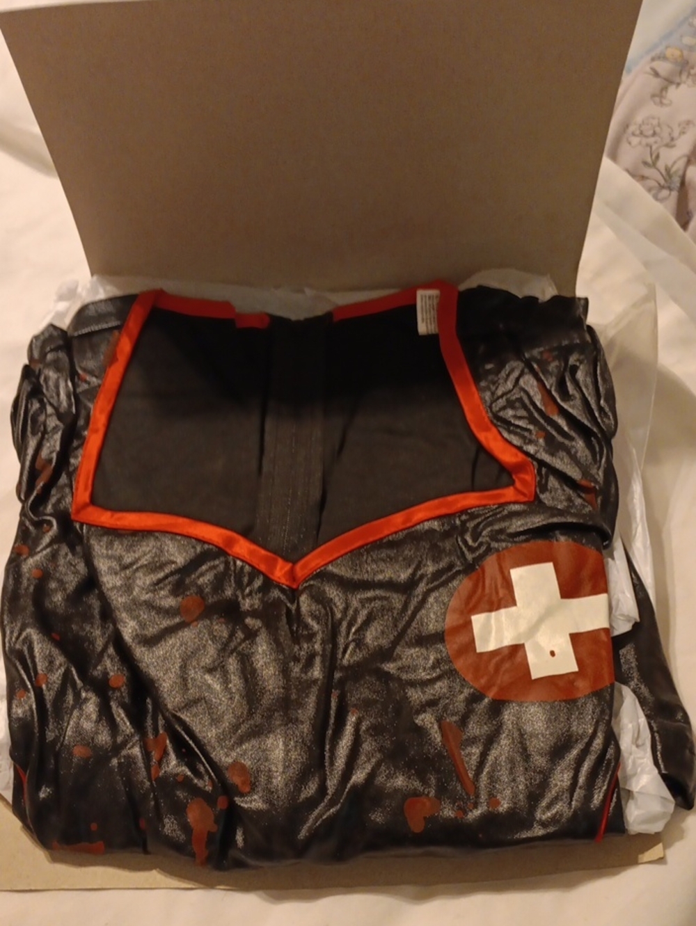 Women’s Black Dress with Red Trim and Medical Cross Accent Size 8 Dark Nurse Cos